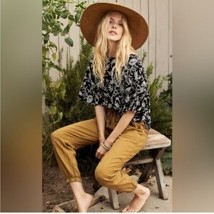 Anthropologie Rhys Linen Utility Jogger Small